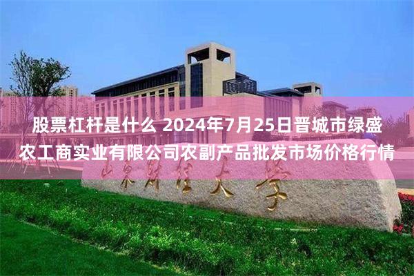 股票杠杆是什么 2024年7月25日晋城市绿盛农工商实业有限公司农副产品批发市场价格行情