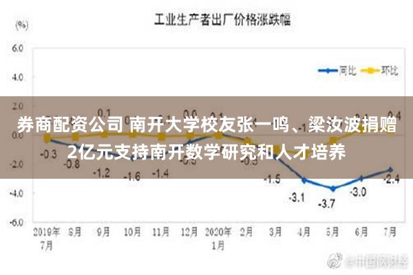 券商配资公司 南开大学校友张一鸣、梁汝波捐赠2亿元支持南开数学研究和人才培养